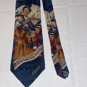 Vintage 1995 Saturday Evening Post Norman Rockwell Christmas neck tie.